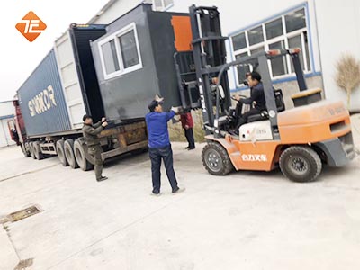 PCB Crushing And Recycling Plant Uploading To Shipping Container